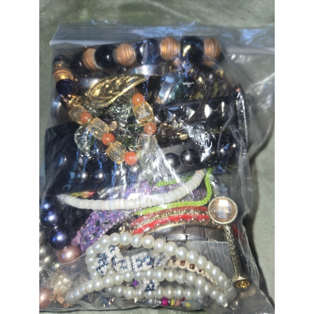 Mixed Fashion Jewelry  Lot Beaded Faux Pearl Studded Cuffs Multicolor
